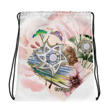 Personalized Star Of David Flower Drawstring Bag By BenJoy