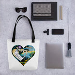 Personalized Paradise Double Heart Tote Bag By BenJoy