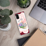 Maroon Floral Personalized Samsung Case By BenJoy