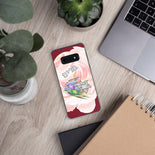 Maroon Floral Personalized Samsung Case By BenJoy