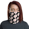 Pink Flower Black Neck Gaiter