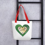 Personalized Israel Is Real Gold And Green Heart Tote Bag By BenJoy