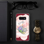 Maroon Floral Personalized Samsung Case By BenJoy