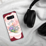 Maroon Floral Personalized Samsung Case By BenJoy