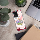 Maroon Floral Personalized Samsung Case By BenJoy