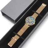 Gold Star Of David Blue And Purple Floral Watch By BenJoy