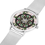 Rose Lining Silver Star Of David Floral Watch By BenJoy