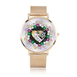 Double Heart Silver Star Of David Floral Watch By BenJoy