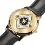 Simple Judaica Chai Flower Gold Watch By BenJoy