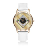 Simple Judaica Chai Flower Gold Watch By BenJoy