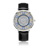 Blue And Gold Star Of David Floral Watch By BenJoy