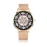 Floral Pink And Black Judaic Watch By BenJoy