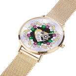 Double Heart Silver Star Of David Floral Watch By BenJoy