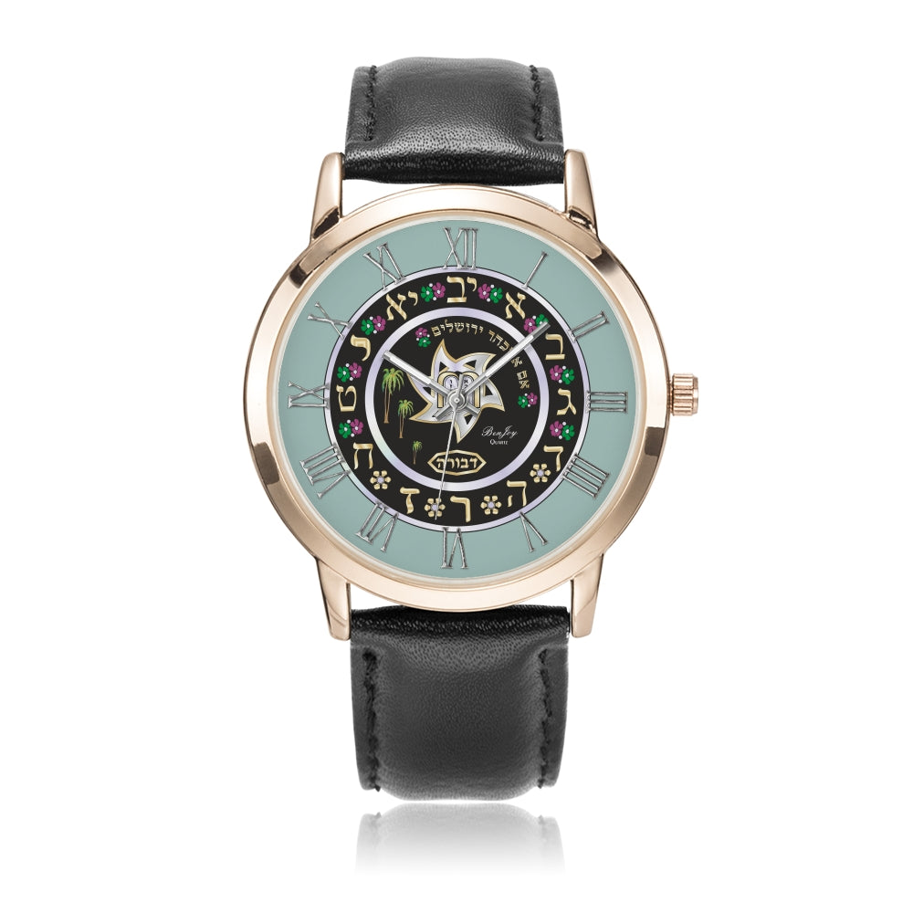 Judaic Star Of David Black And Gold Watch By BenJoy