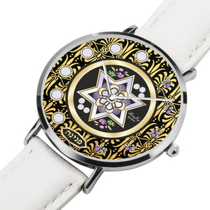 Gold Festive Purple Flower Star Of David Watch By BenJoy