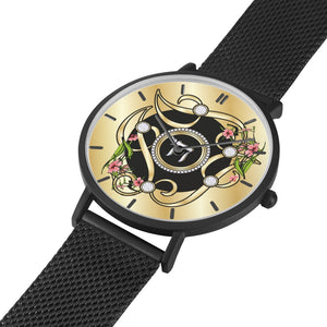 Floral Scroll Chai Gold Watch By BenJoy